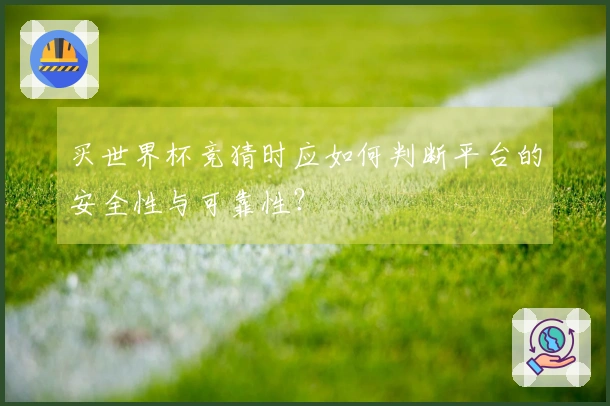买世界杯竞猜时应如何判断平台的安全性与可靠性？